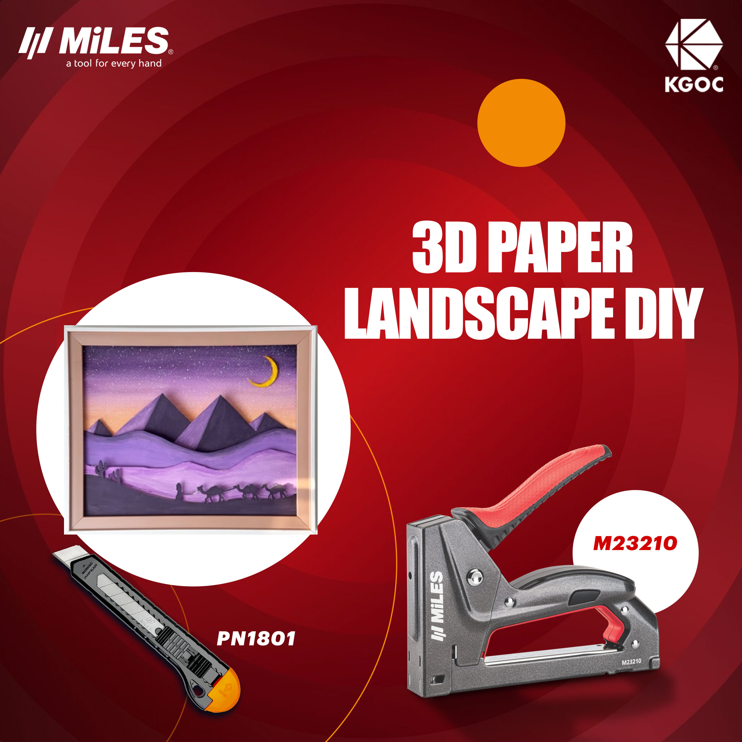 3D Paper Landscape with Miles Gun Tacker and Cutter 